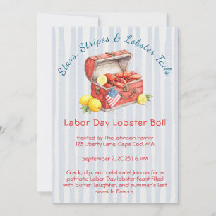 Labor Day Lobster Boil Invitation – Patriotic Sea