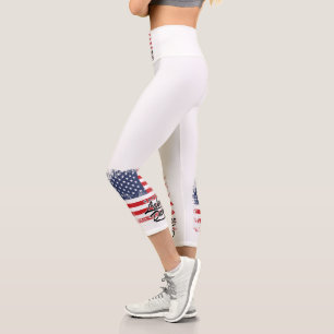 Labor Day with a Flag Capri Leggings