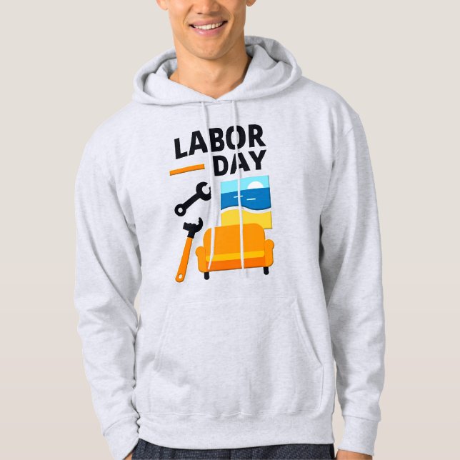 Labor Day Work Hard Relax Design with Tools Hoodie (Front)