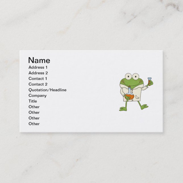 Laboratory Frog Business Card (Front)