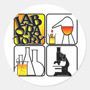 LABORATORY LOGO 4 SQUARE - LAB ICONS CLASSIC ROUND STICKER