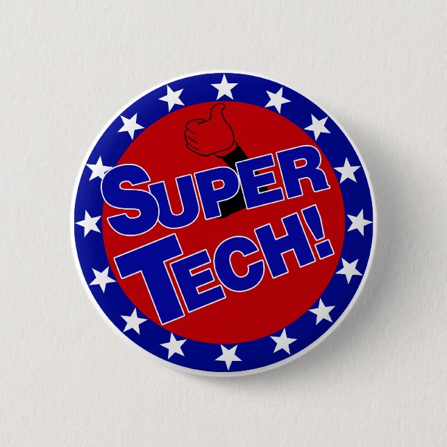 LABORATORY SUPER TECH! 6 CM ROUND BADGE (Front)
