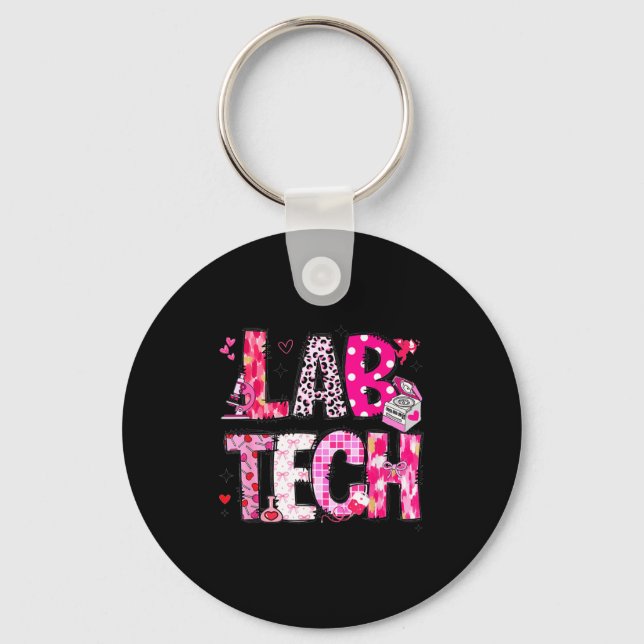 Laboratory Tech Valentines Day Medical Lab Tech La Key Ring (Front)