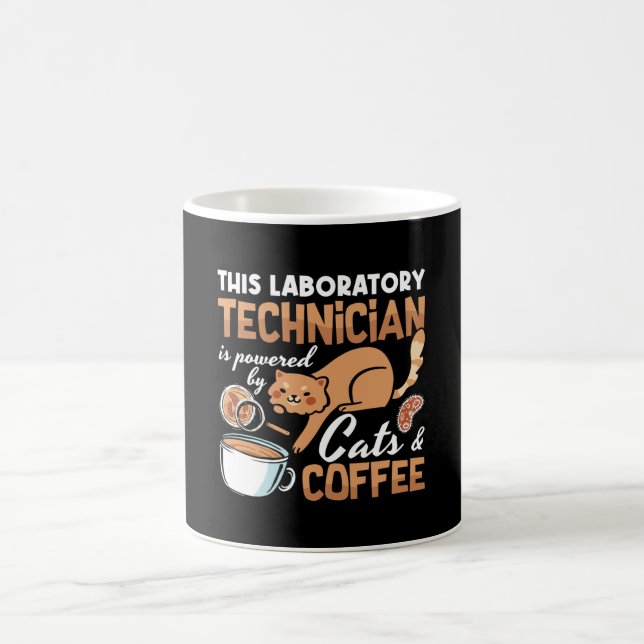 Laboratory Technician Cats Coffee Science Lab Tech Coffee Mug (Center)