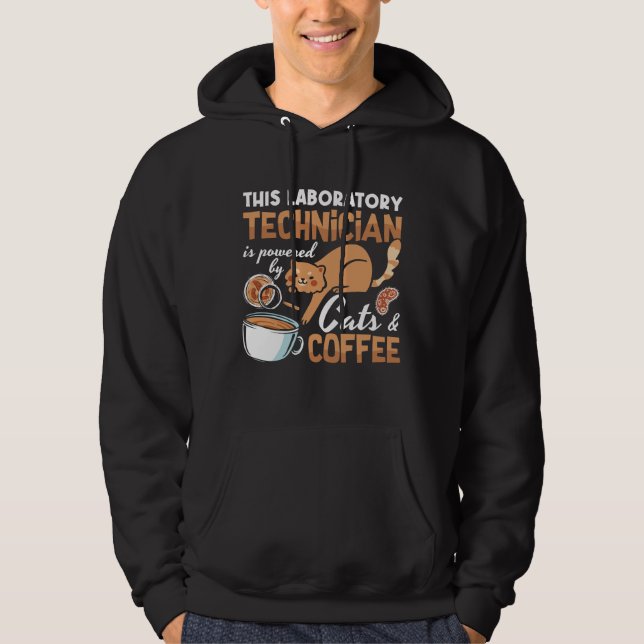 Laboratory Technician Cats Coffee Science Lab Tech Hoodie (Front)