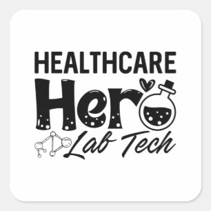 Laboratory Technician Healthcare Hero Lab Tech Square Sticker