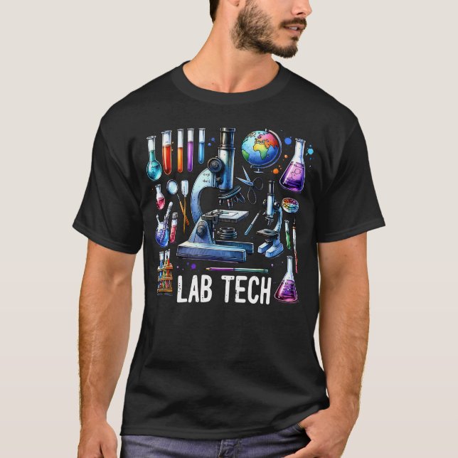 Laboratory Technician Lab Tech Microscope Microbio T-Shirt (Front)