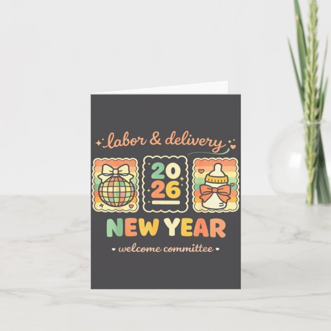 Labour &amp; Delivery 2026 New Year Welcome Commit Card (Front)