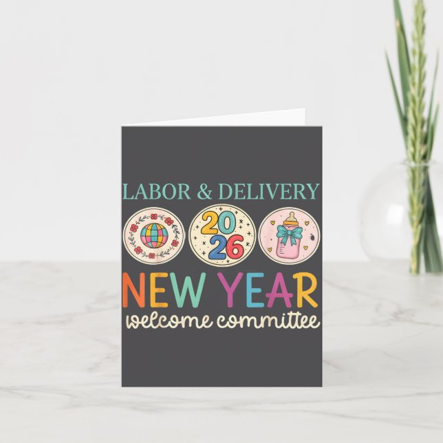 Labour &amp; Delivery 2026 New Year Welcome Commit Card (Front)