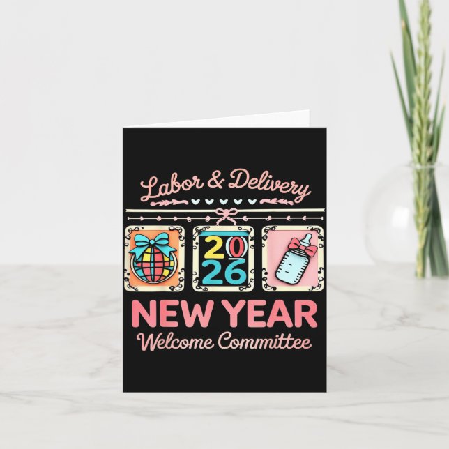 Labour &amp; Delivery 2026 New Year Welcome Commit Card (Front)