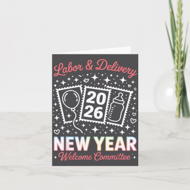 Labour &amp; Delivery 2026 New Year Welcome Commit Card (Front)