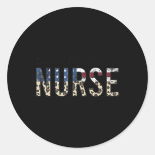 Labour and Delivery Nurse 4th Of July  Classic Round Sticker