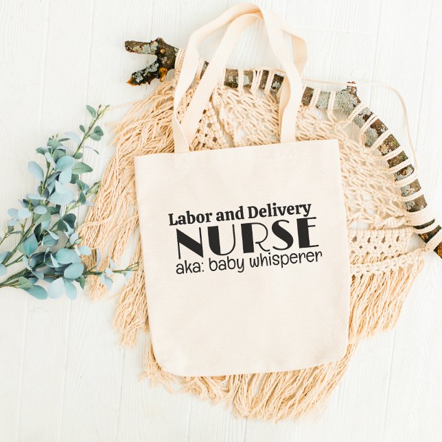 Labour and Delivery Nurse, aka Baby Whisperer Retr Tote Bag (Creator Uploaded)