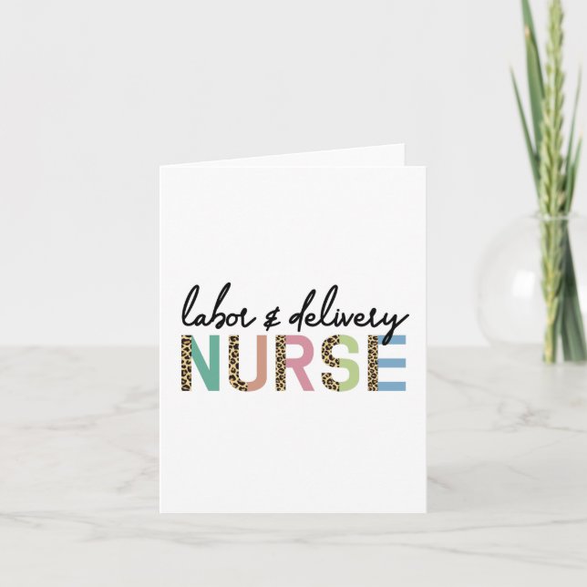 Labour and delivery nurse Cheetah leopard print Card (Front)