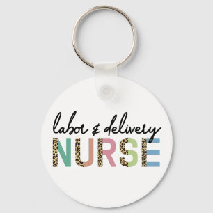 Labour and delivery nurse Cheetah leopard print Key Ring