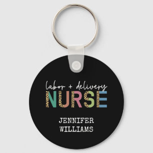 Labour and delivery nurse Cheetah leopard print Key Ring