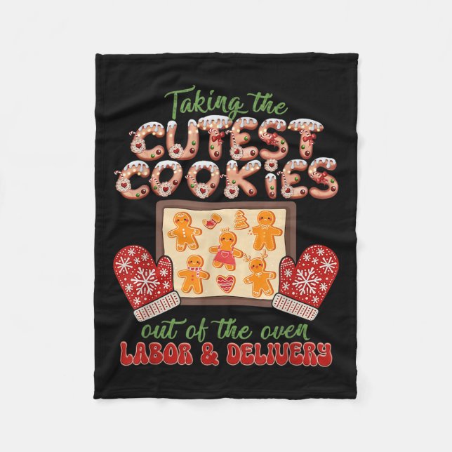 Labour And Delivery Nurse Christmas Taking The Cut Fleece Blanket (Front)