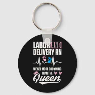 Labour and Delivery Nurse Crowning L&D Nursing RN  Key Ring