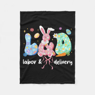 Labour and Delivery Nurse Easter Bunny Coquette Bo Fleece Blanket