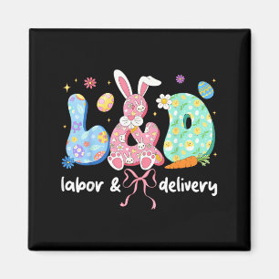 Labour and Delivery Nurse Easter Bunny Coquette Bo Magnet