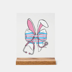 Labour And Delivery Nurse Easter Bunny Ears Baby B Acrylic Sign