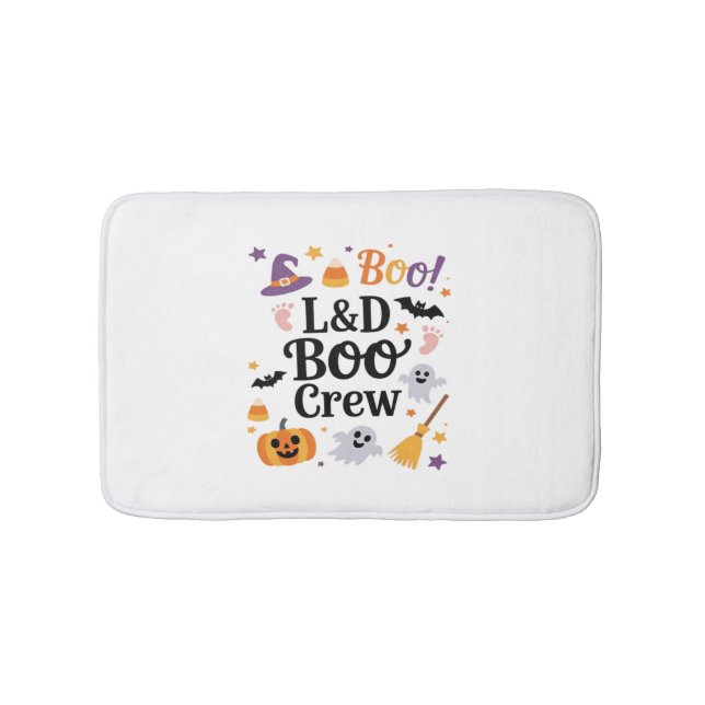 Labour and Delivery Nurse Halloween Pumpkin Ghost  Bath Mat (Front)