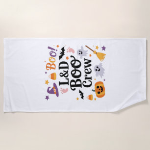Labour and Delivery Nurse Halloween Pumpkin Ghost  Beach Towel