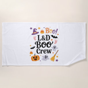 Labour and Delivery Nurse Halloween Pumpkin Ghost Beach Towel
