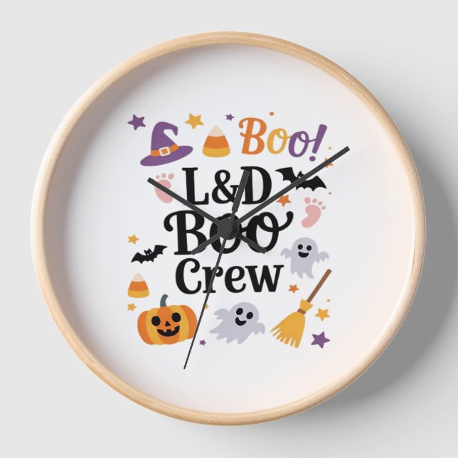 Labour and Delivery Nurse Halloween Pumpkin Ghost  Clock (Front)