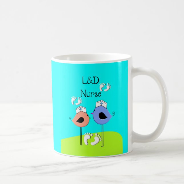 Labour and Delivery Nurse Nurse Birds Coffee Mug (Right)