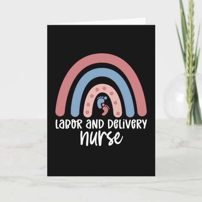 Labour and delivery nurse Rainbow Nurse gifts Card (Front)