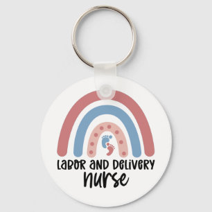 Labour and delivery nurse Rainbow Nurse gifts Key Ring