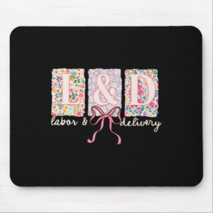 Labour And Delivery Nurse Spring Coquette Bow Land Mouse Pad