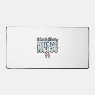 Labour and Delivery Nurse Vintage Floral Shirt Des Desk Mat