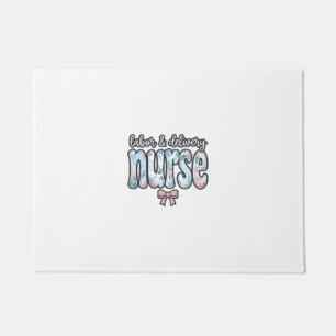 Labour and Delivery Nurse Vintage Floral Shirt Des Doormat