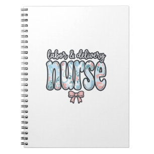 Labour and Delivery Nurse Vintage Floral Shirt Des Notebook