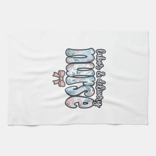 Labour and Delivery Nurse Vintage Floral Shirt Des Tea Towel