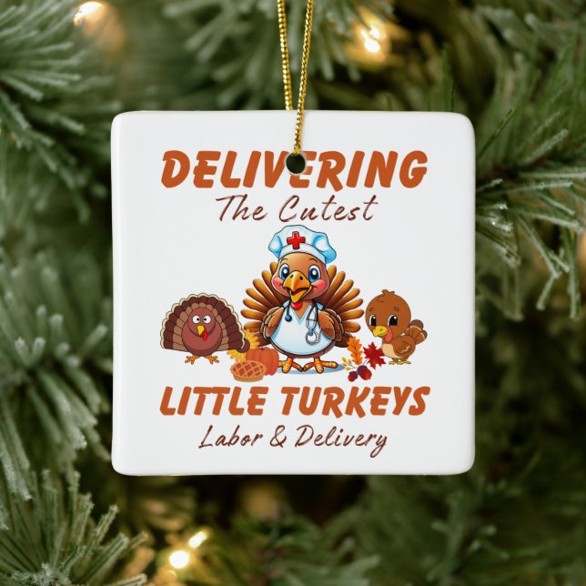 Labour and Delivery Thanksgiving Gift for Nurse Ceramic Ornament (Tree)