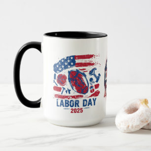 Labour Day 2025 Sports Mug – Work Hard Play Hard
