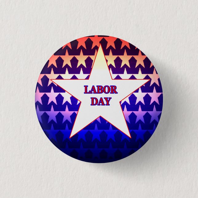 Labour Day 3 Cm Round Badge (Front)