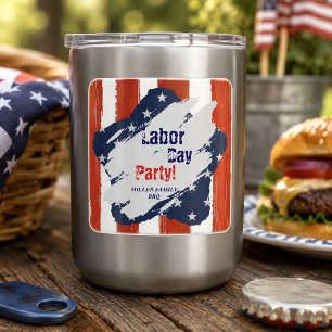 Labour day American Flag Square Sticker