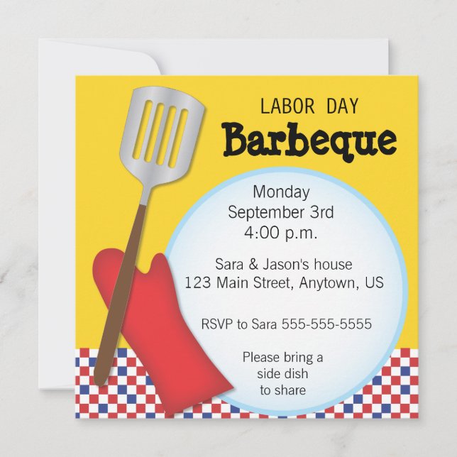 Labour Day Barbecue Invitation (Front)