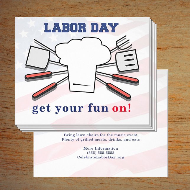 Labour Day BBQ Grill Family City Celebration Event Flyer (Family or city Labor Day event cookout, BBQ, Celebration Flyer)