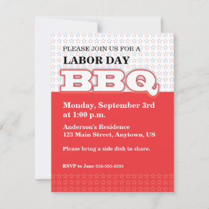 Labour Day BBQ invitation