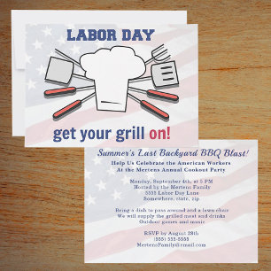 Labour Day BBQ Party Family Summer Grill Blast Invitation