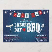 Labour Day BBQ Party Invitation