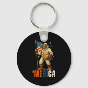 Labour Day Beekeeper Bigfoot Honey Worker American Key Ring