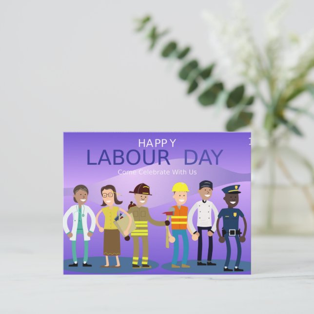 Labour Day Celebration Holiday Postcard (Standing Front)