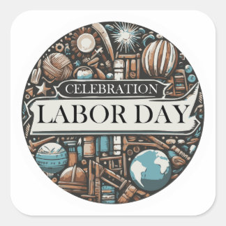 Labour Day Celebration Stickers