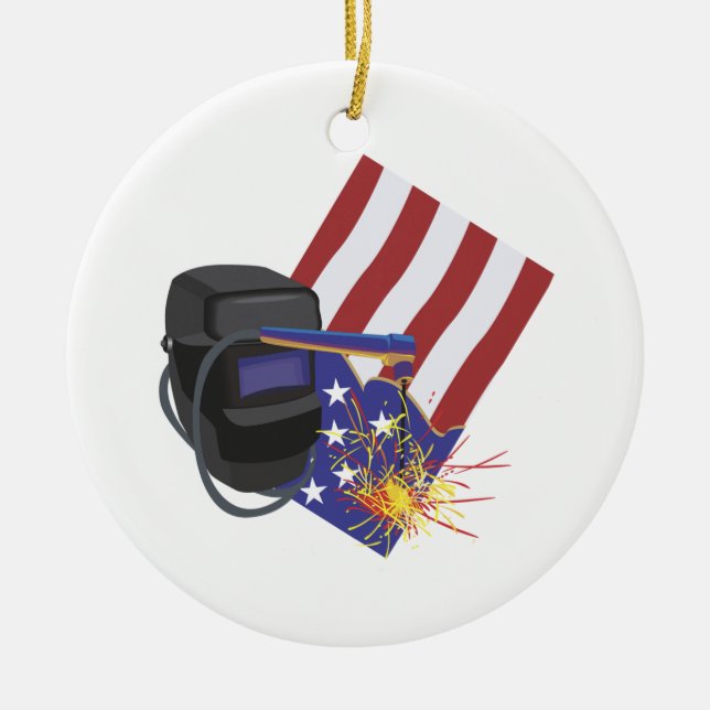 Labour Day Ceramic Tree Decoration (Front)